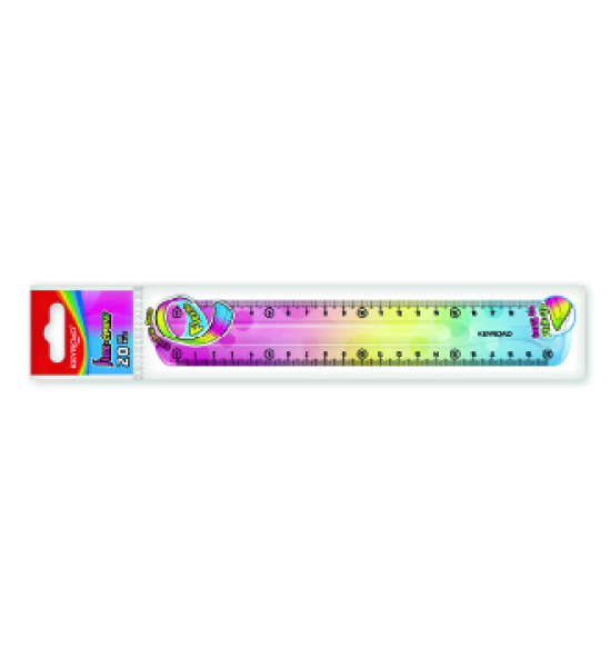 Regla Plástica, Flexible Rainbow, 20 cm., Pack x 1 Und.
